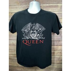 Queen Band T-Shirt Gildan Small Black Graphic Tee Rock Music Vintage Style 19x25